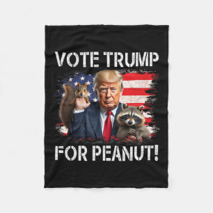 Vote Trump For Peanut The Squirrel 2  Fleece Blanket