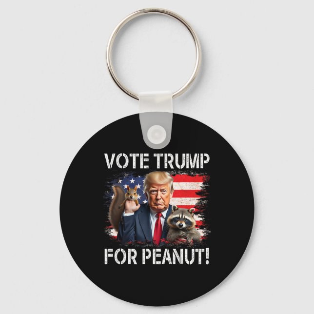 Vote Trump For Peanut The Squirrel 4  Keychain (Front)