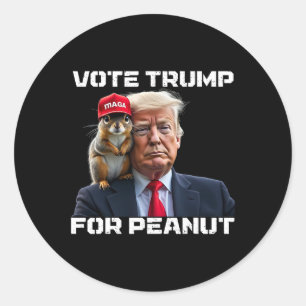 Vote Trump For Peanut The Squirrel Classic Round Sticker