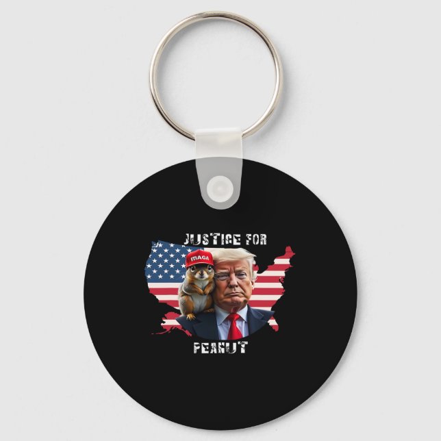 Vote Trump For Peanut The Squirrel  Keychain (Front)