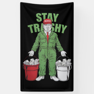 Vote Trump Garbage Man Stay Trashy 2024 Election  Banner