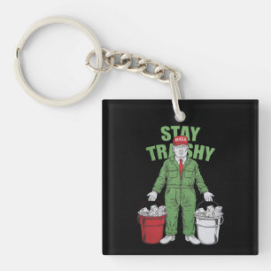 Vote Trump Garbage Man Stay Trashy 2024 Election  Keychain