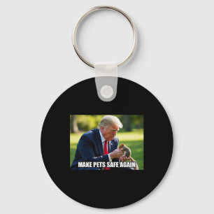 Vote Trump Mega Make Pets Safe Again Justice Peanu Keychain