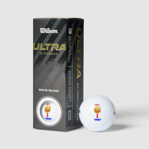 Vote Trump Red Tie-Smiling Trump Image Golf Balls