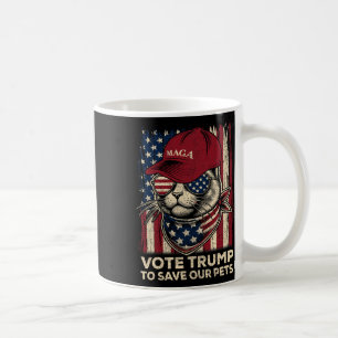Vote Trump To Save Our Pets 2024 American Flag Gif Coffee Mug