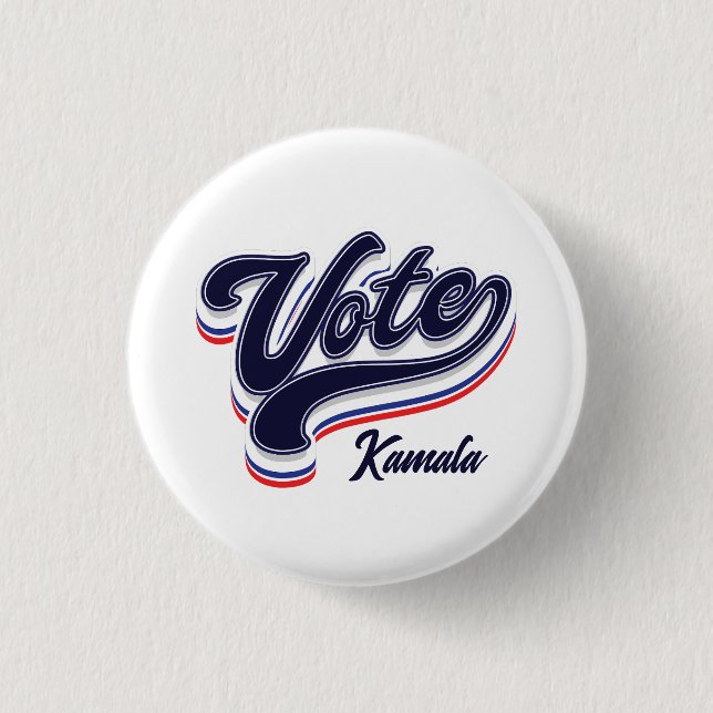 Vote Typography - Election  1 Inch Round Button (Front)