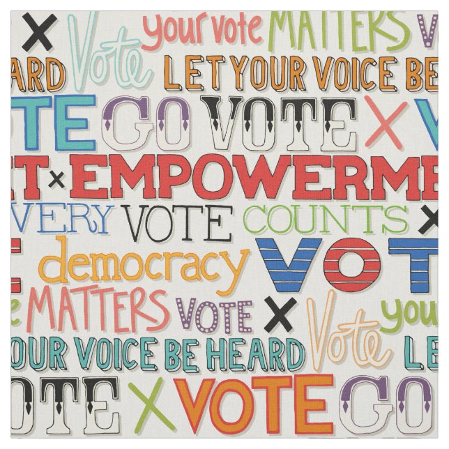 vote typography fabric (Swatch)