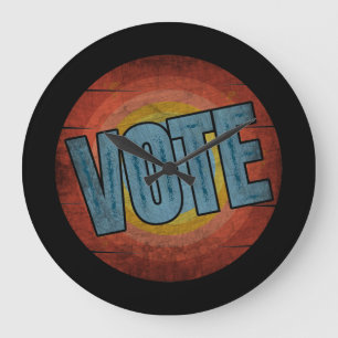 VOTE VINTAGE LARGE CLOCK