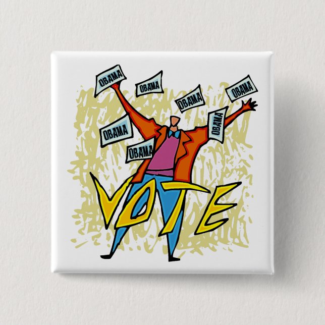 VOTE VOTE VOTE 2 INCH SQUARE BUTTON (Front)