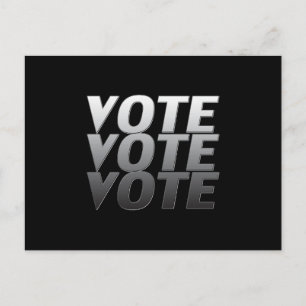 "Vote vote vote" black white grey Postcard