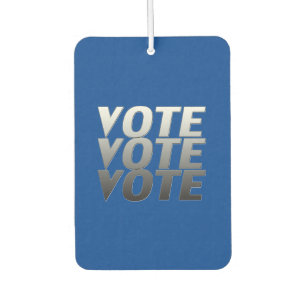 "vote vote vote" - Blue black, white, grey - Air Freshener