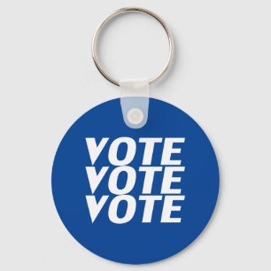 vote vote vote - blue white keychain