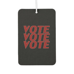 vote vote vote red modern typography black air freshener