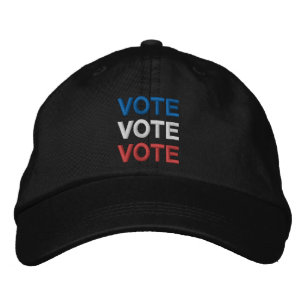 Vote Vote vote red white blue black patriotic Embroidered Hat