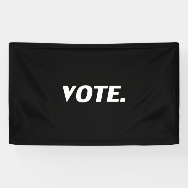 "Vote" white letters, black background Banner (Horizontal)