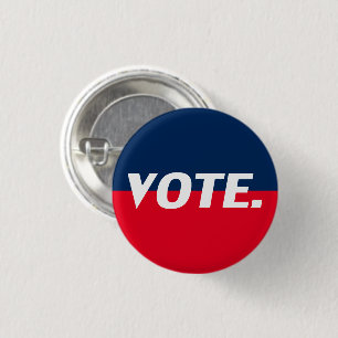 "Vote" white letters, red blue background 1 Inch Round Button