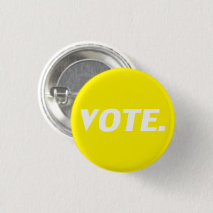 "Vote" white letters, yellow background 1 Inch Round Button