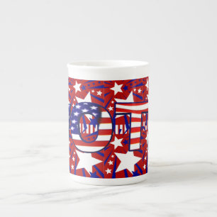 Vote with Stars and Stripes - Bone China Mug