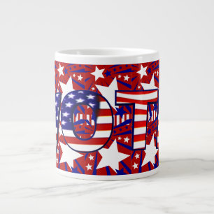 Vote with Stars and Stripes - Large Coffee Mug