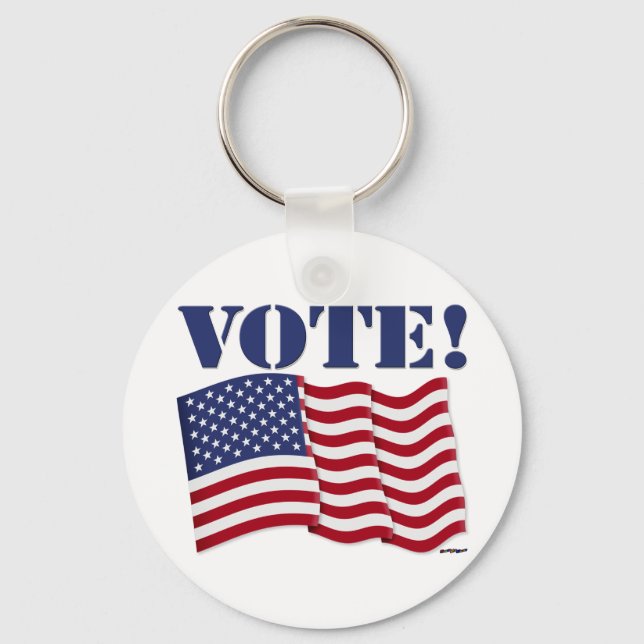 VOTE! with US Flag Keychain (Front)