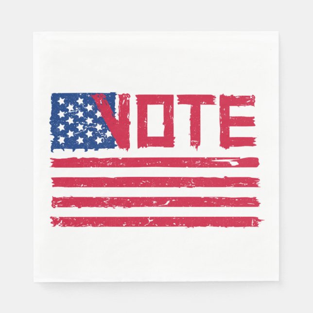 Vote With USA Flag   Napkin (Front)