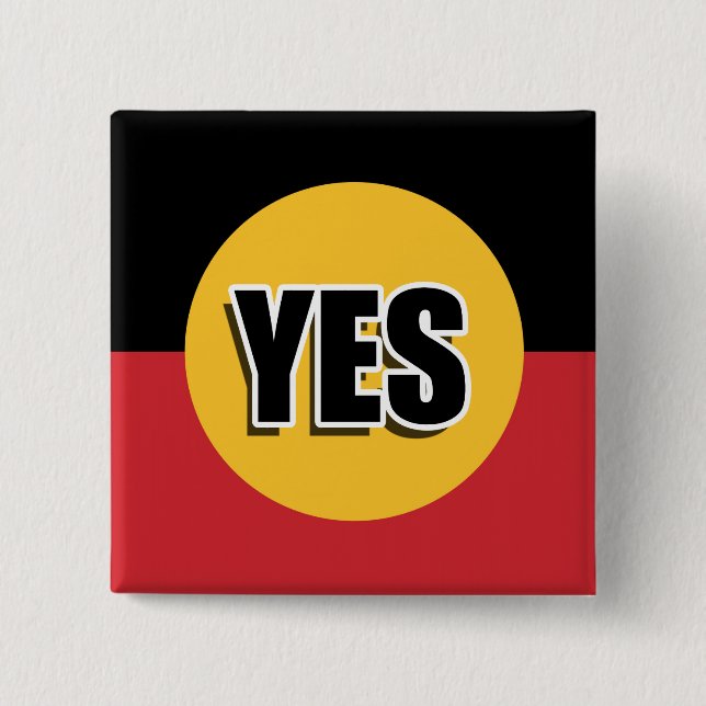 Vote yes 2 inch square button (Front)