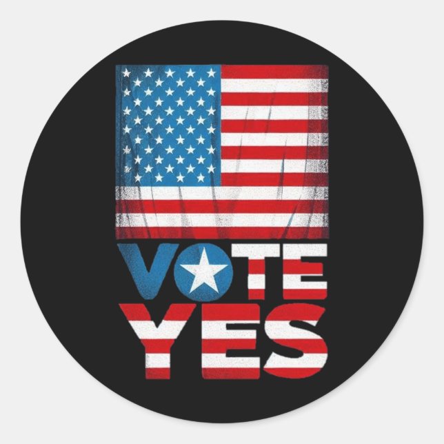 Vote Yes Empower Your Voice  Classic Round Sticker (Front)