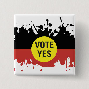 Vote Yes Indigenous Voice to Parliament 2 Inch Square Button