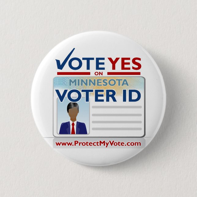 Vote Yes on Voter ID 2 Inch Round Button (Front)