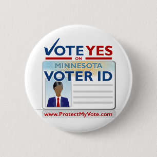 Vote Yes on Voter ID 2 Inch Round Button