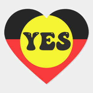 Vote Yes To The Voice - Indigenous Voice  Heart Sticker