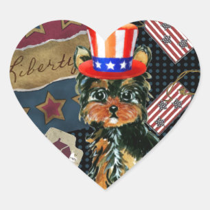 VOTE YORKIE POO HEART STICKER