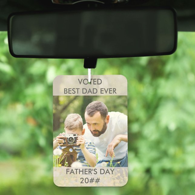 Voted Best Dad Ever - Custom Year - Two Photo Air Freshener (Creator Uploaded)
