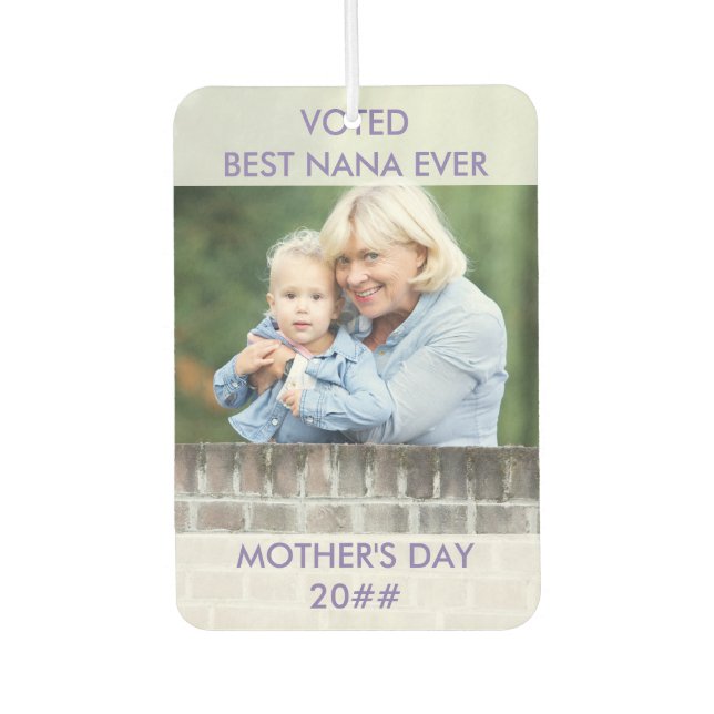 Voted Best Nana Ever - Custom Year - Two Photo Air Freshener (Front)