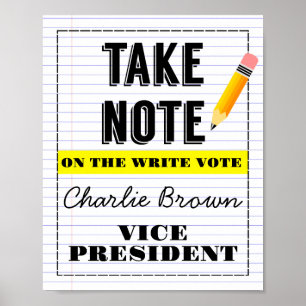 voter affiche école classe Prendre note voter