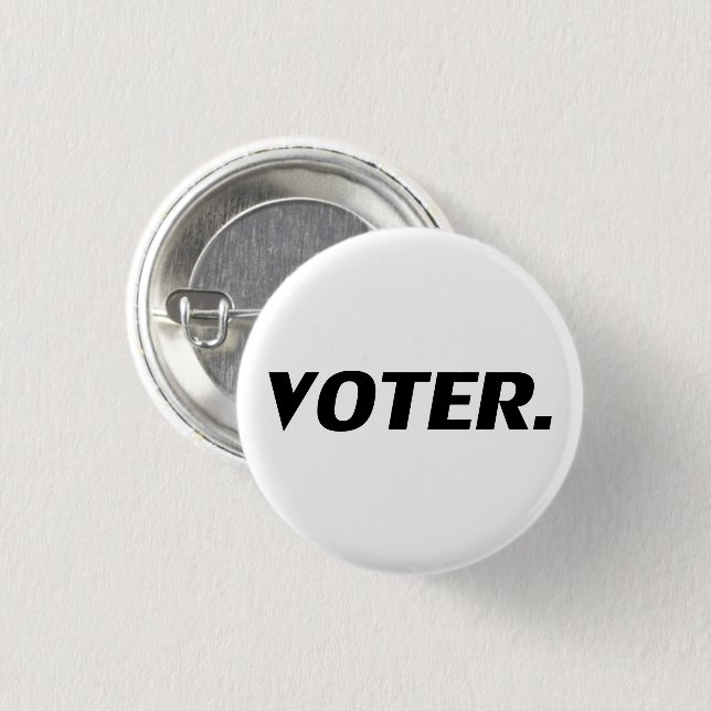 "Voter" black letters - 1 Inch Round Button (Front & Back)