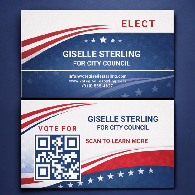 Voter Election Campaign QR Code Business Card (Creator Uploaded)