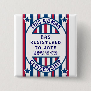 Voter Registration Historic Suffrage Poster 2 Inch Square Button
