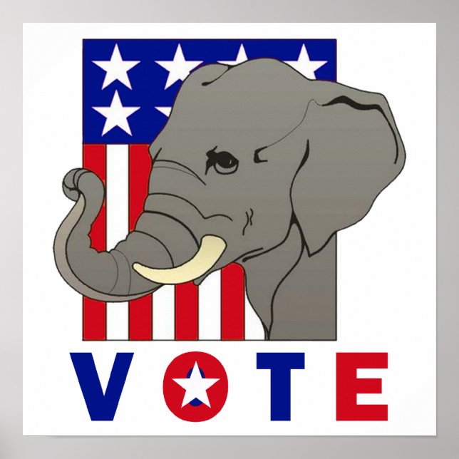 VOTER REPUBLICAN ELEPHANT Poster (Devant)