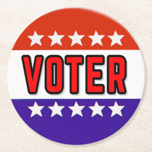 Voter Round Paper Coaster