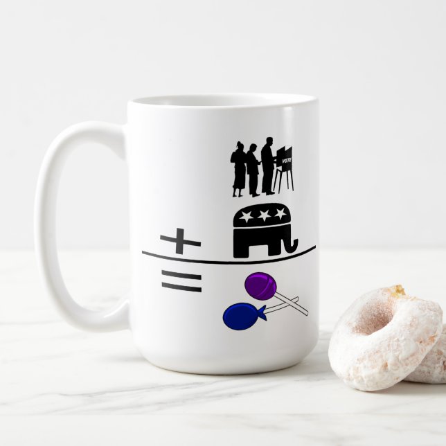 Voters Plus The GOP Equal Suckers Coffee Mug (With Donut)