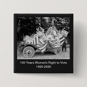 Votes for Women Girls Suffragette Parade Float 2 Inch Square Button