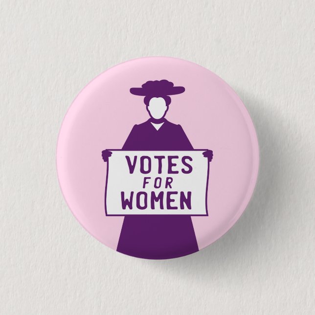 Votes For Women Suffragette 1 Inch Round Button (Front)