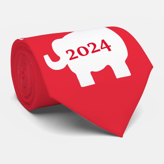 Votez le Cravate de l'éléphant républicain Red Man (Roulé)
