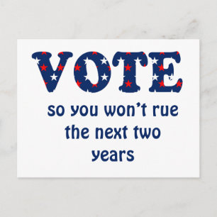 Votez ou regrettez la carte postale de l'élection