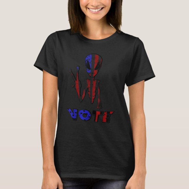 Voting Alien Election Day  American Alien Election T-Shirt (Front)