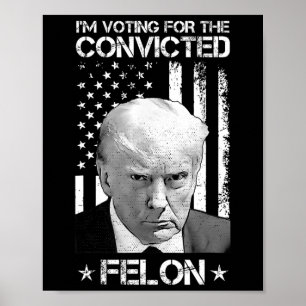 Voting Convicted Felon 2024 - Trump 2024 Convicted Poster