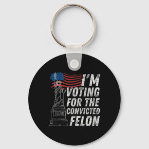 Voting Convicted Felon Funny Pro Trump 2024  Keychain