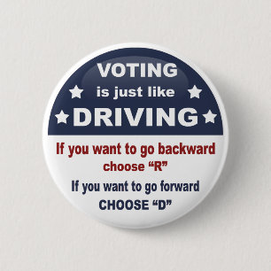 Voting - Driving 2 Inch Round Button