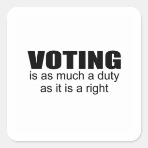 voting duty square sticker